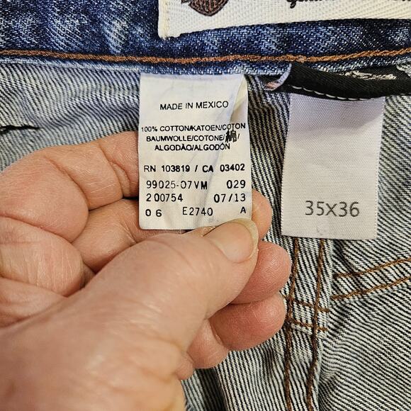Harley Davidson Men's Denim Jeans Size 35 HEMMED 31/32 INCHES Motorcycle Jeans - Picture 13 of 16